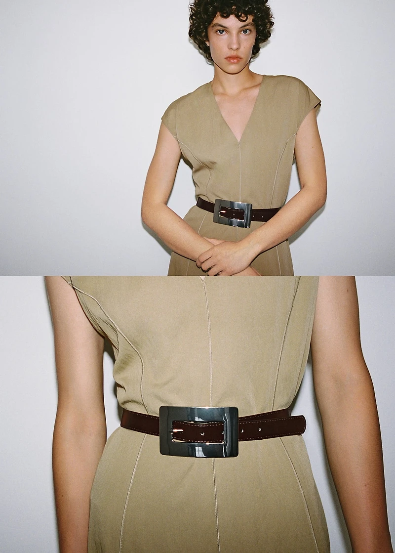 Thin belt with maxi-buckle