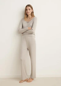 Ribbed-knit pajama pants