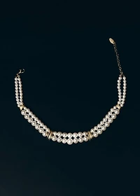 Pearl and crystal choker