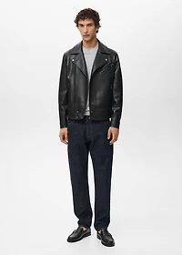 Leather-effect biker jacket