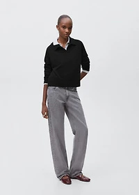 Knitted polo-neck sweater