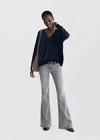 V-neck knit sweater
