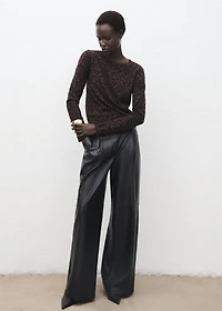 Ribbed leopard-print sweater