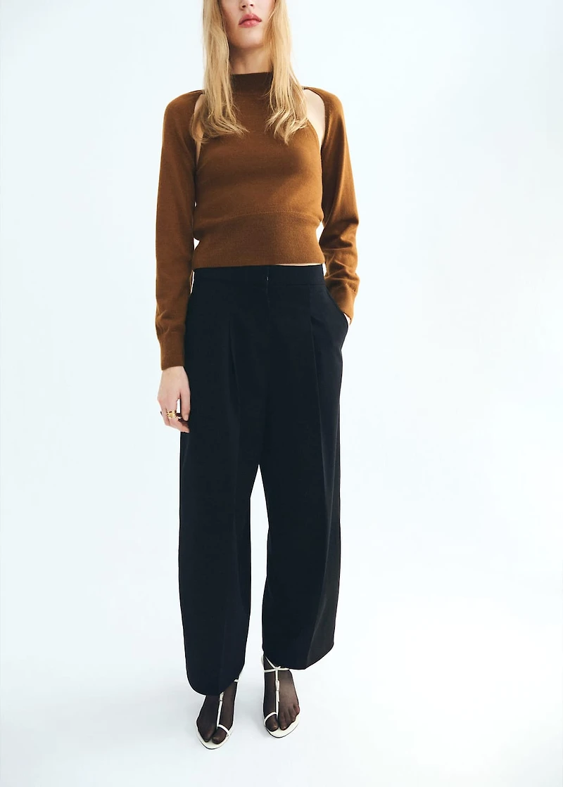 Sweater with cardigan-style detailing
