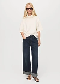 Short-sleeved turtleneck sweater