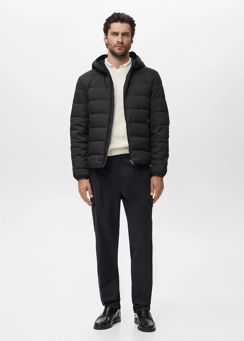 Quilted jacket with down and feather filling
