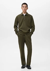 Regular-fit zipper-neck sweatshirt