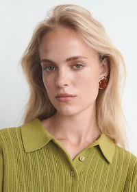Combined flower earrings
