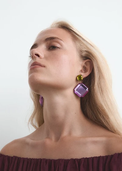 Bicolour pendant earrings