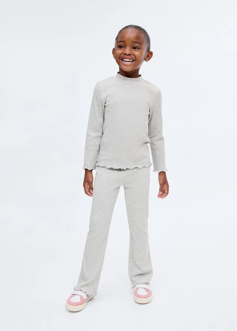 Ribbed high neck t-shirt