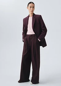 Straight wool suit pants