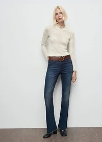 Openwork knit sweater with flowers