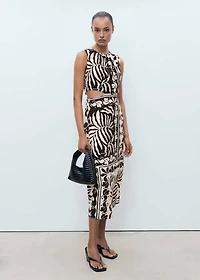 Midi-dress with cut-out