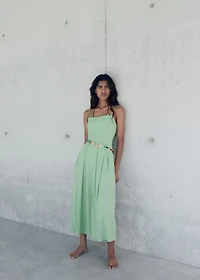 Midi-dress with pleats