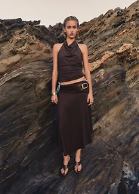 Draped halter top