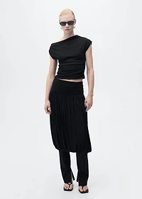 Cotton top with asymmetrical neckline