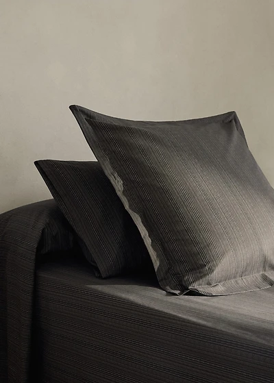 Percale cotton tailored-print pillowcase 45x110cm
