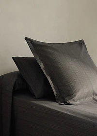 Percale cotton tailored-print pillowcase 45x110cm