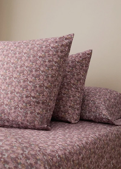 Percale cotton pillowcase with small floral print 50x75 cm