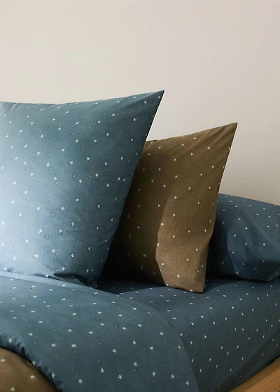 Children's percale cotton pillowcase with star print 30x50 cm