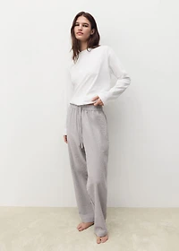 Seersucker striped two-piece pajamas