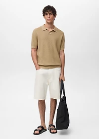 Structured cotton knitted polo shirt