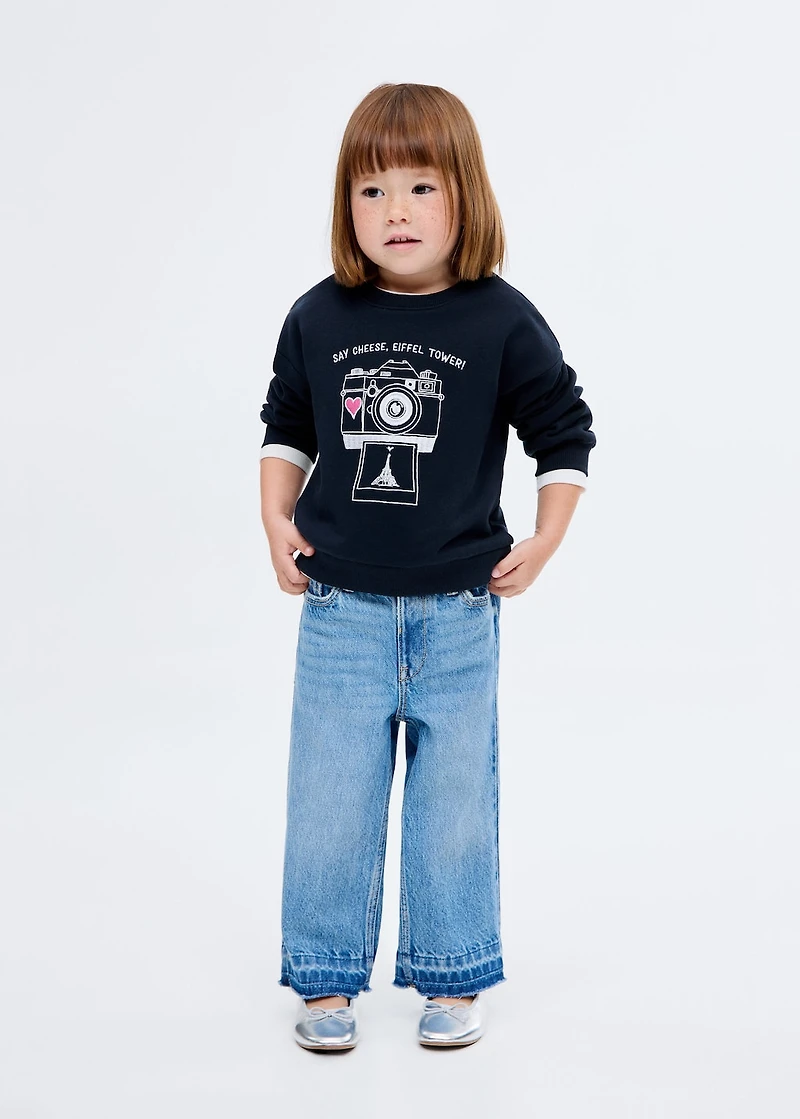 Embroidered drawing sweatshirt