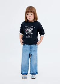 Embroidered drawing sweatshirt