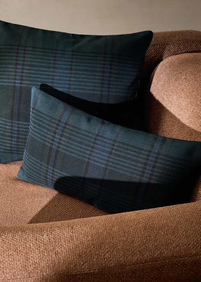 Overdyed checked cushion cover 30x50cm