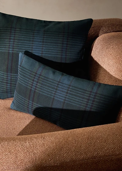 Overdyed checked cushion cover 30x50cm