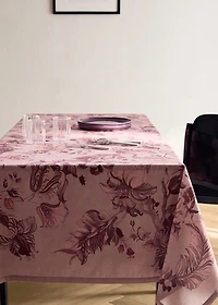 Cotton tablecloth with floral design for 8 to 10 diners
