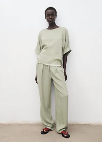 Oversized blouse with turn-up sleeves