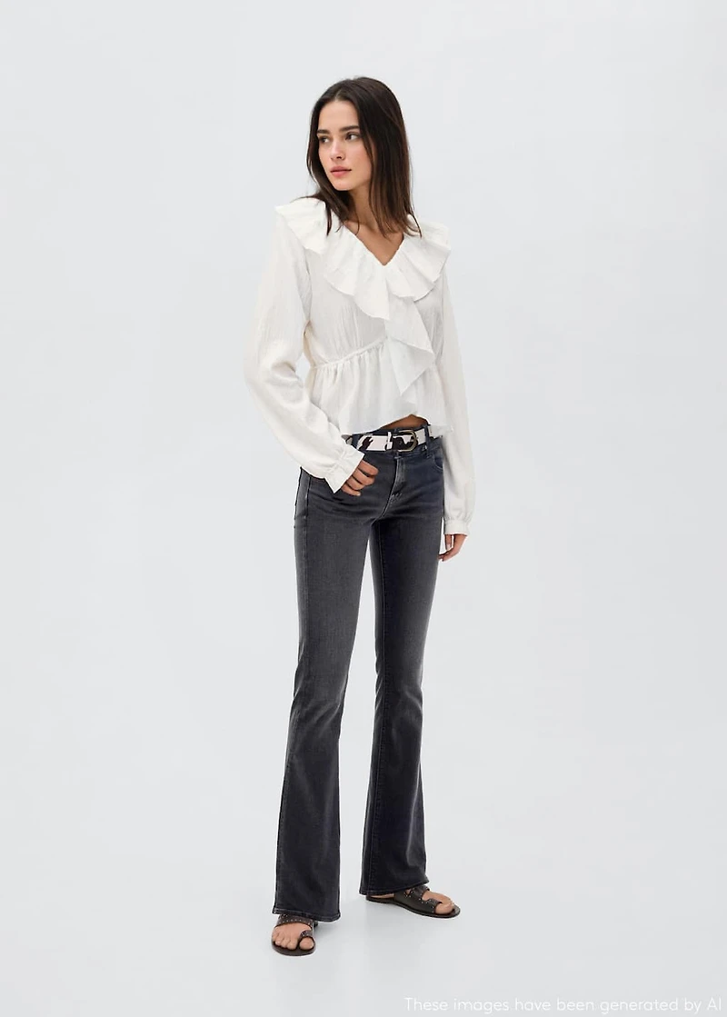 Ruffled cross blouse