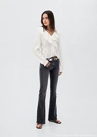 Ruffled cross blouse