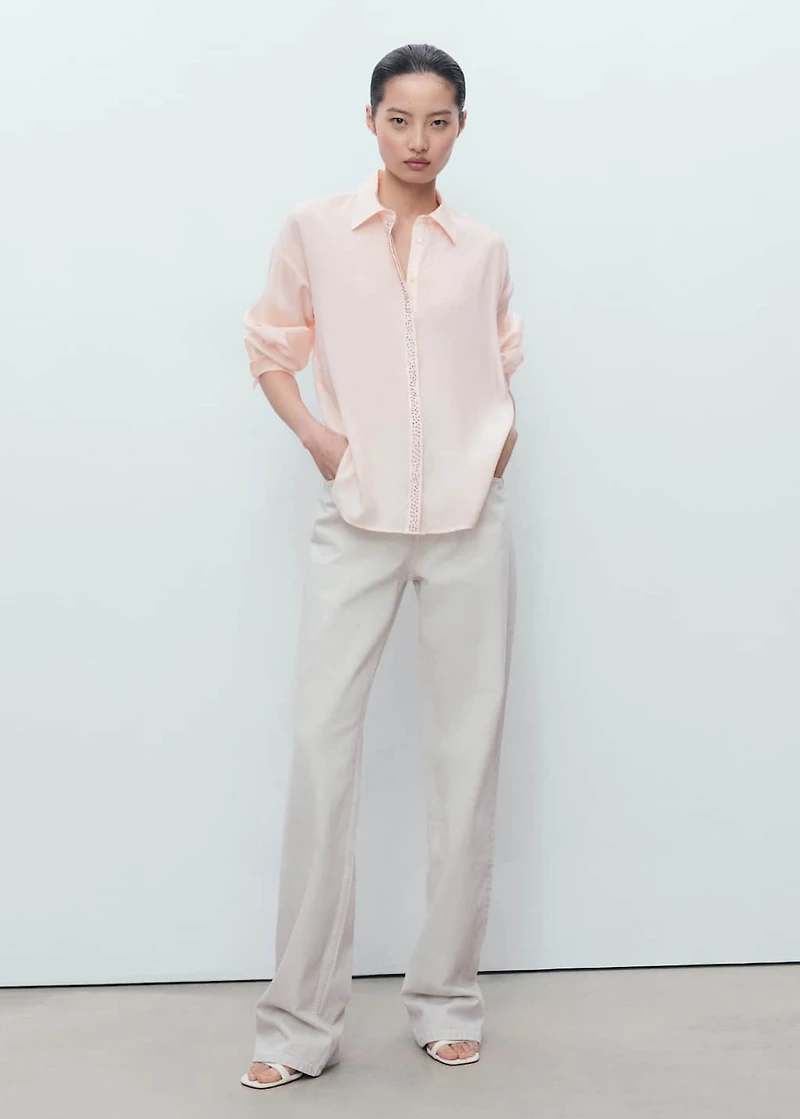 Modal shirt with rhinestones