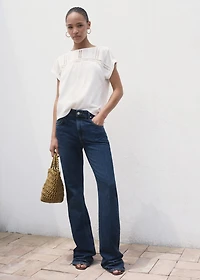 Cotton t-shirt with openwork detail