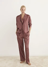 Jacquard satin pajama pants