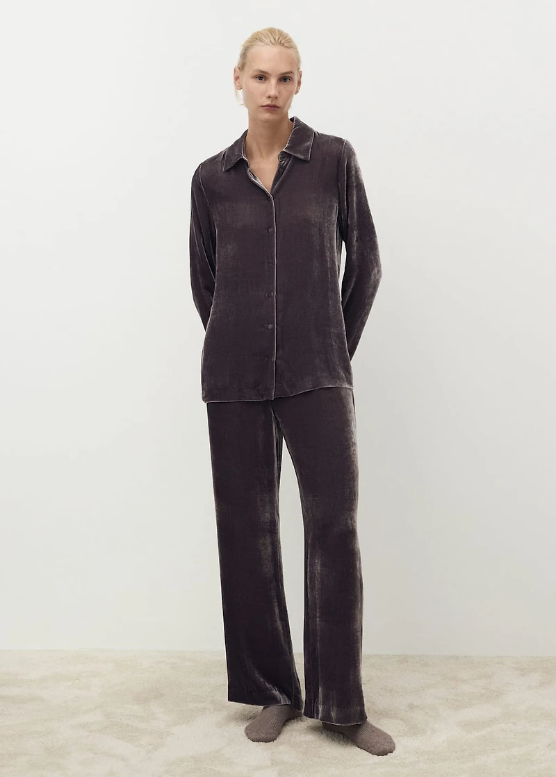 Silk velvet pants