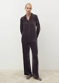 Silk velvet pants