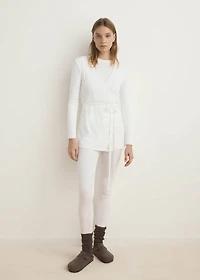 Long rib-knit pants