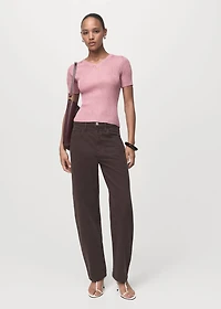 Short-sleeved lurex sweater