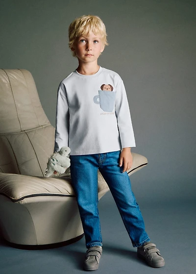 Chest-pocket printed T-shirt