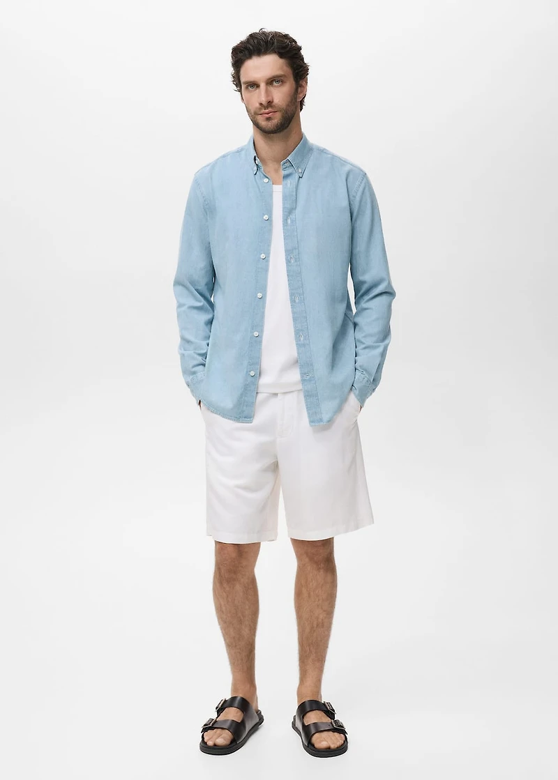 Regular fit denim shirt