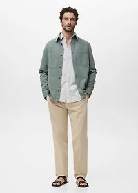 Regular fit striped cotton shirt