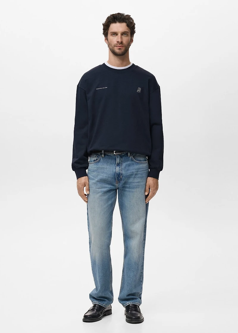 100% cotton sweatshirt text