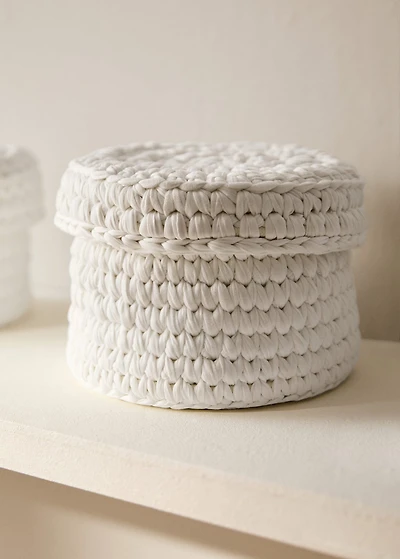 Medium round basket with lid