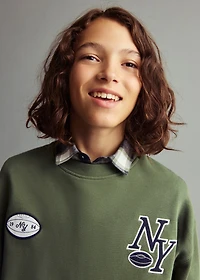 Printed embroidered sweatshirt
