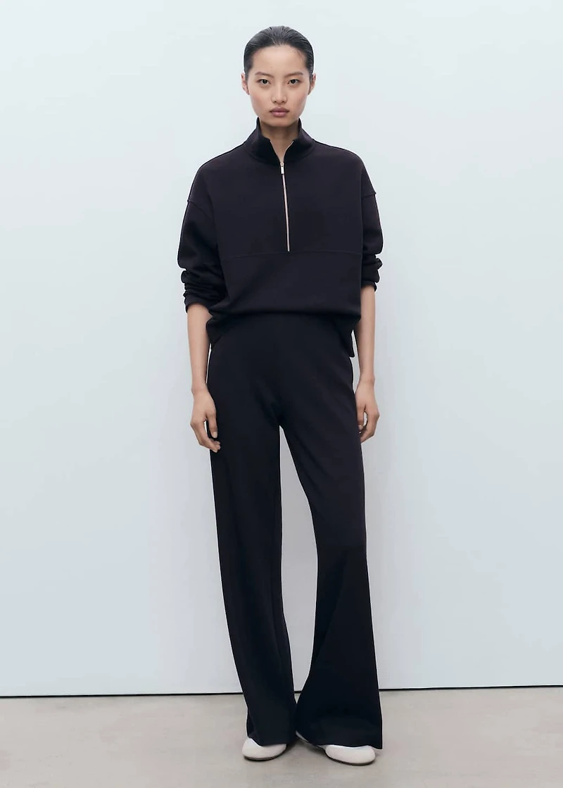 Turtleneck sweatshirt with zip