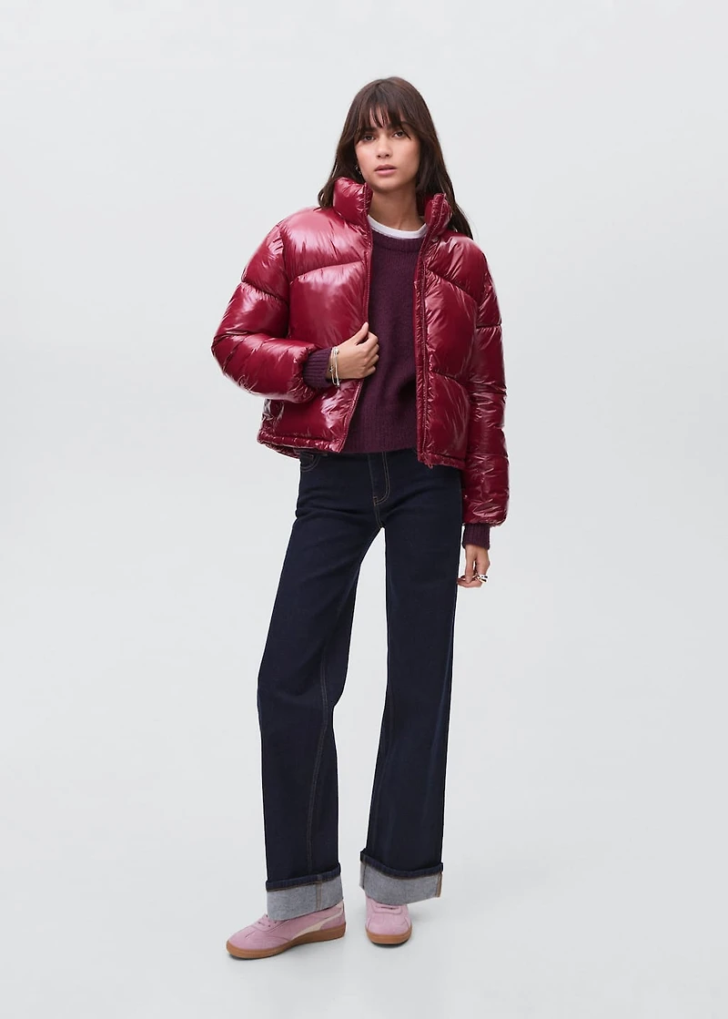 Shiny quilted anorak
