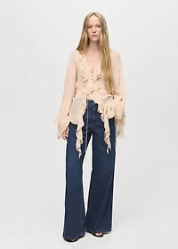 Low-rise wide-leg jeans